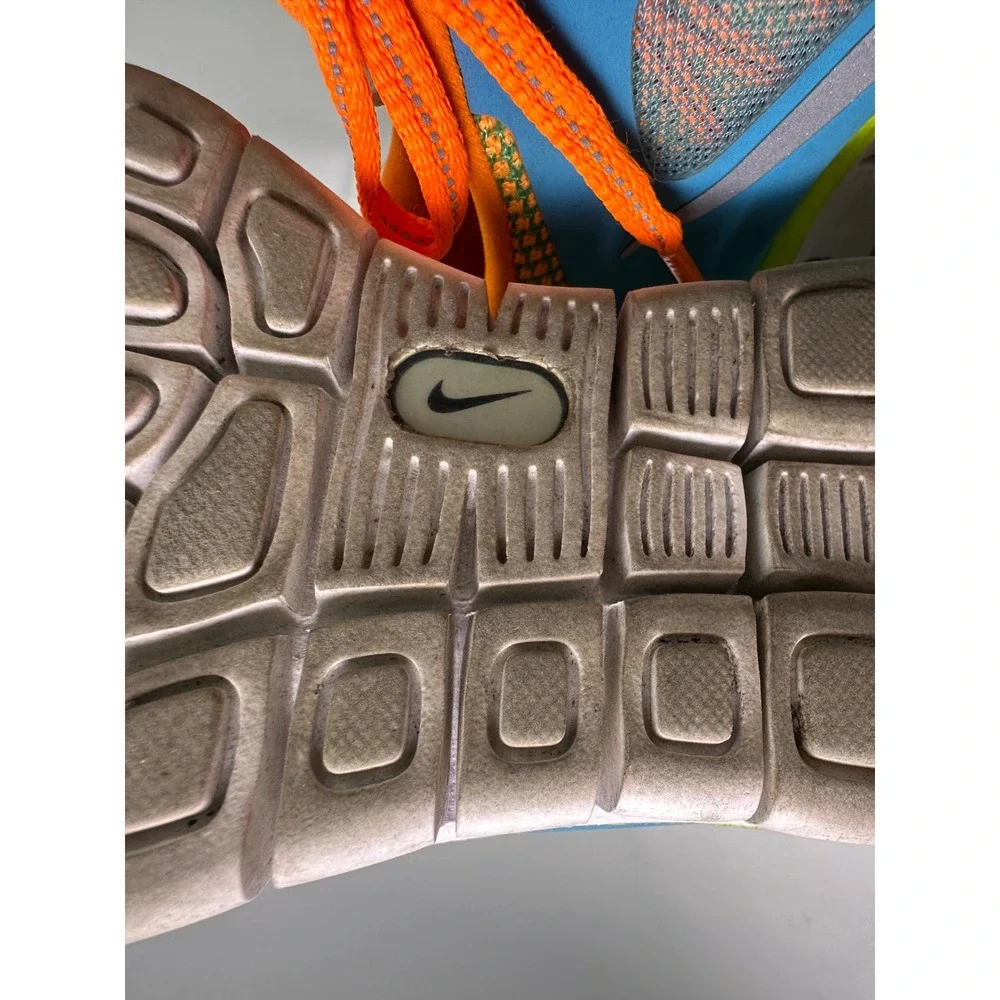Nike Free 5.0 Gamma Blue Total Orange Volt‎ Kids Running Shoes 6Y 631567-400 GS